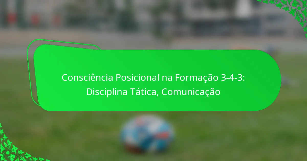 Consciência Posicional na Formação 3-4-3: Disciplina Tática, Comunicação